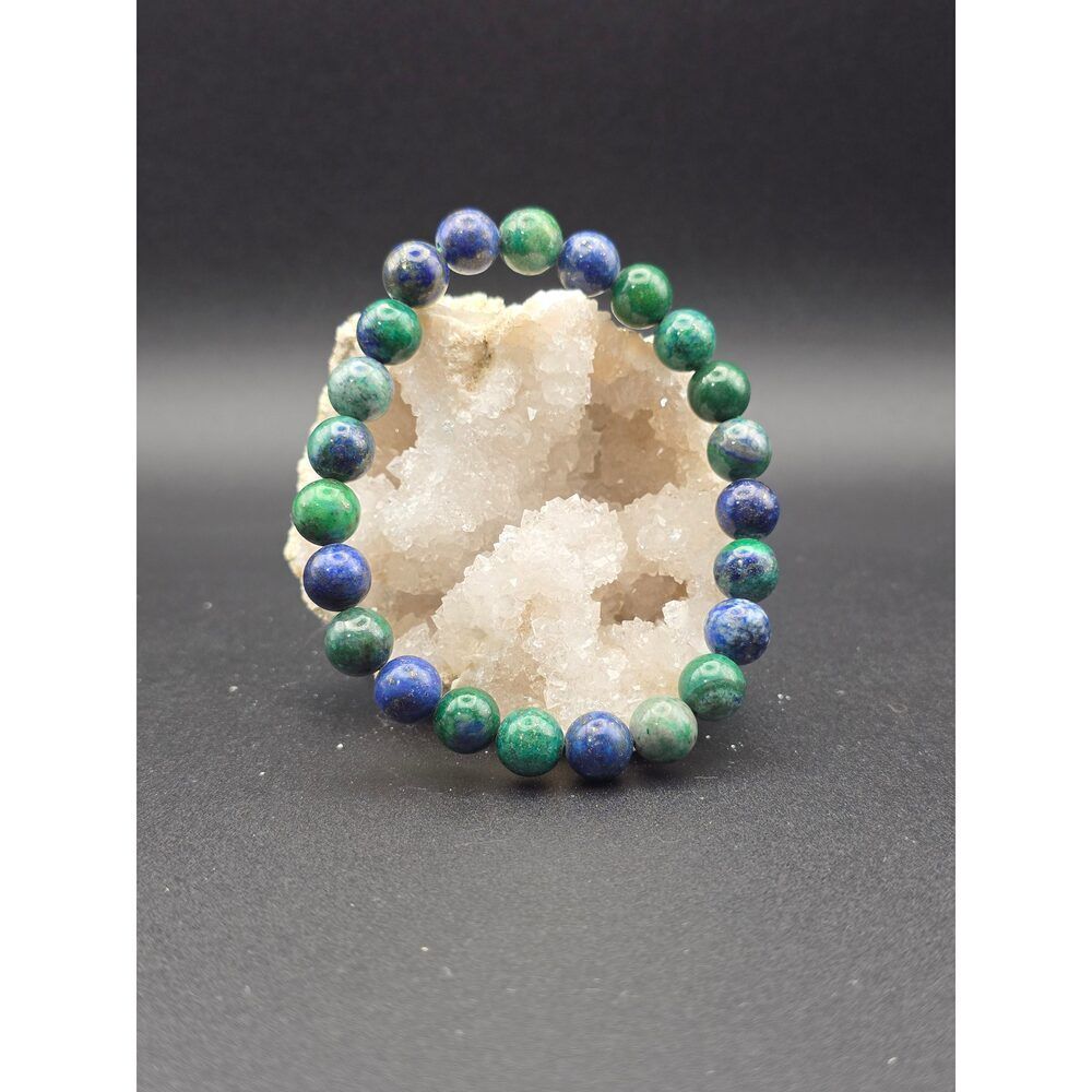 🌊 Chrysocolla with Lapis Lazuli Bracelet – Ocean Wisdom (8mm)